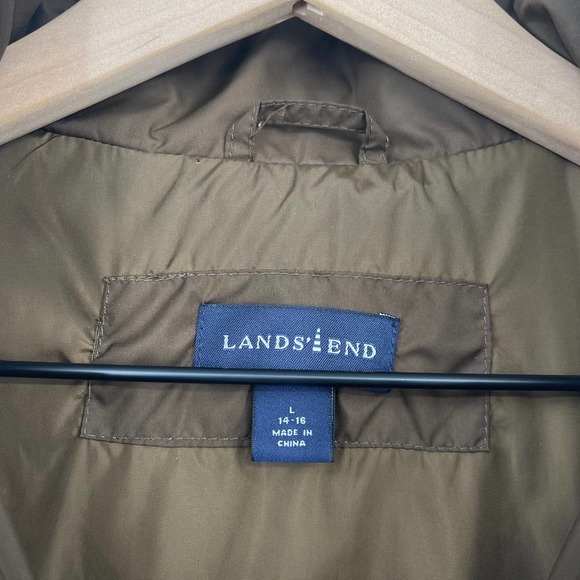 Lands’ End Goose Down Quilted Puffer Jacket Womens Sz 14/16 Brown Warm Winter - Picture 11 of 11